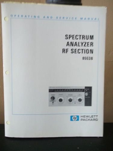 Hewlett Packard 8553B Spectrum Analyzer RF Section Operating manual