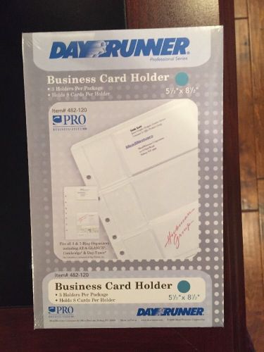 Day Runner Business Card Holder Refill, #482-120, 5 1/2 X 8 1/2, FREE SHIPPING!