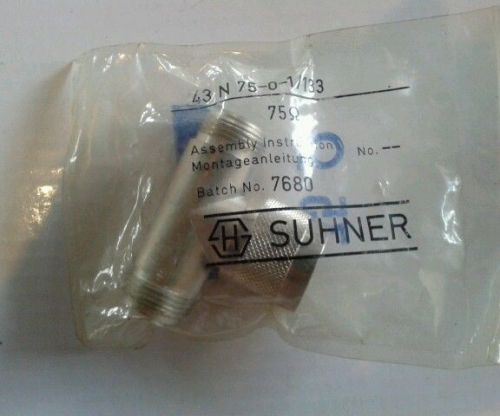 HUBER SUHNER  TYPE N 75OHM MALE - FEMALE RF COAXIAL CONNECTOR