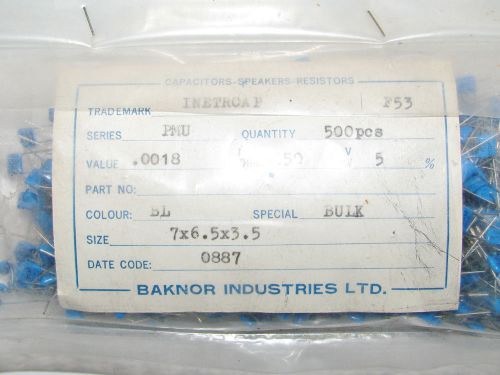 500 nos intercap pmu series .0018 250v polyester capacitors tube amplifier part for sale