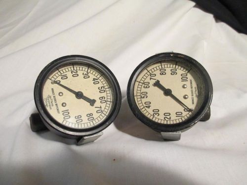 Vintage Jas Marsh Chicago 2 Matching Pressure Gauges Steampunk Parts