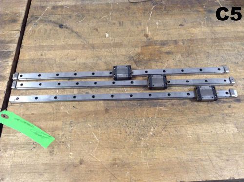 Lot of 3 linear slide rail 18&#034; long x 5/8&#034; wide x 3/8&#034; high w/thk bearing for sale