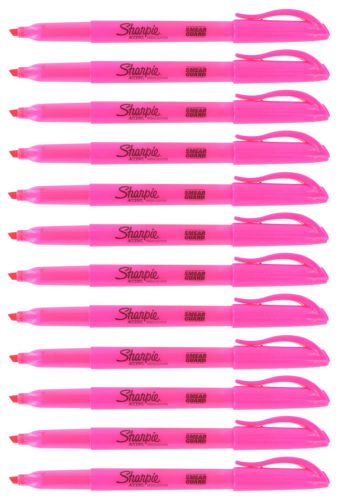 Sharpie Accent Pocket Highlighter, Chisel Tip, Fluorescent Pink Ink, 12/Pack