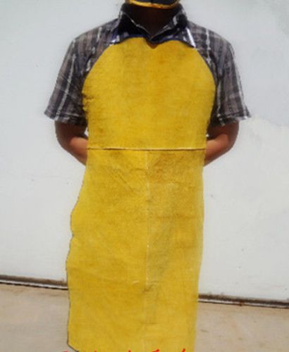 Yellow cow hide seam welding apron