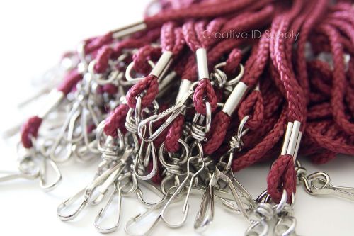 Wholesale 100 pcs maroon rope round id neck lanyards swivel j hook heavy duty for sale