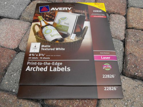 LOT (2) Avery Easy Peel Textured Arched Label 4.75&#034; X 3.50&#034; 40 / Pack NEW