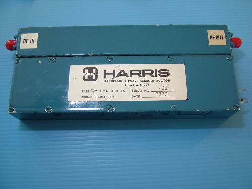 8 - 8.5GHz 3Watt Amplifier 50dB Gain HARRIS HMA-1101-1A