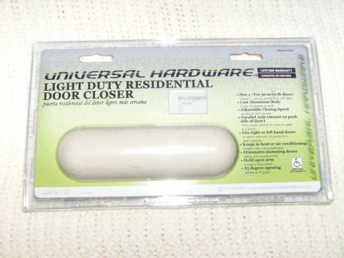 Universal Hardware Light Duty Residential Door Closer, White MPN: UH 4011