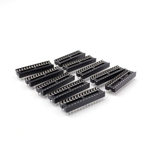 10PCS DIP 28 pins narrow IC Sockets Adaptor Solder Type Socket High Quality