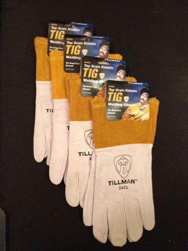 Tillman 24CL Tig &amp; Mig Welding or Work Gloves, Large, Kidskin Leather (4 Pairs)