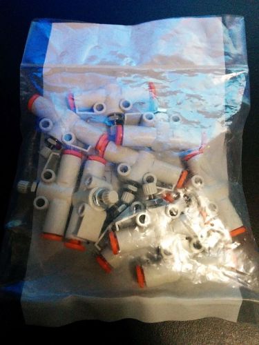 10 Pack SMC AS1002F-01 Speed Control, Inline, 1/8, Flow Control Valves w/Fitting