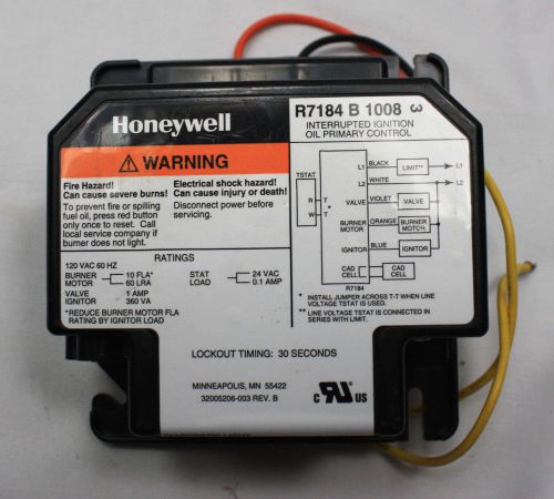 Honeywell R7184 B 1008 Interrupted Ignition Oil Primary Control