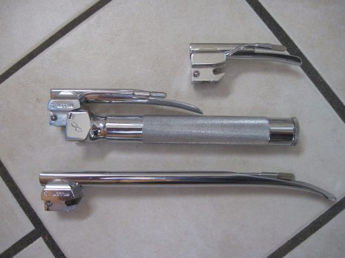 Vintage Foregger Folding Laryngoscope w/ #0, #1, &amp; #3 Blades