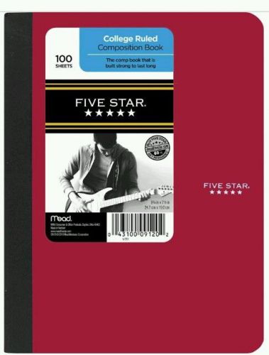5 Mead_Five_Star Composition Books, College Ruled, 100 Sheets, Assorted Colors