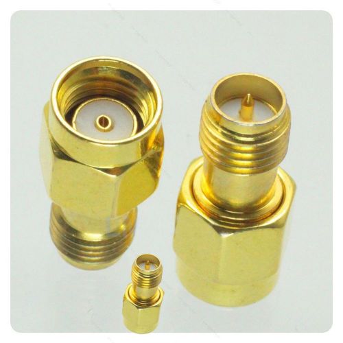 10x Gold Plating Adapter #A RP.SMA Male Jack To RP.SMA Female Connector Straight
