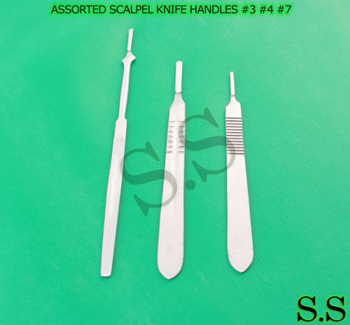6 ASSORTED SCALPEL KNIFE HANDLES #3 #4 #7 SURGICAL VETERINARY INSTRUMENTS