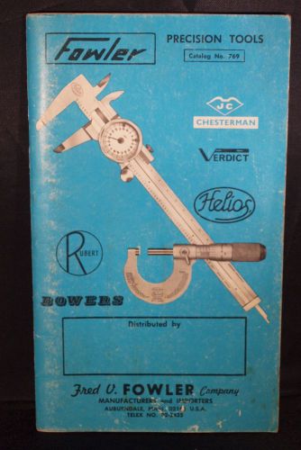 1960&#039;s Fowler precision tools catalog #769