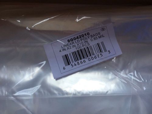 8G042010 Gusseted Poly Bag, 10 In.L, 4 In.W, PK900 *1A*