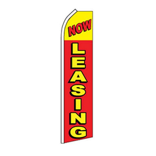 Now Leasing business sign Swooper flag 15ft tall Feather Banner