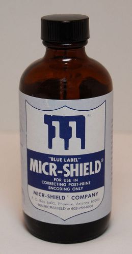 MICR-SHIELD Blue Label Magnetic Ink Remover MICR Correction Fluid 6 oz Bottle