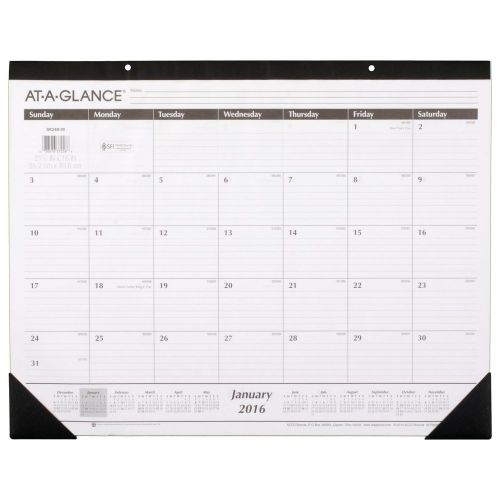 At-a-glance monthly desk pad calendar 2016 ruled 21-3/4 x 16 inches (sk2400) for sale