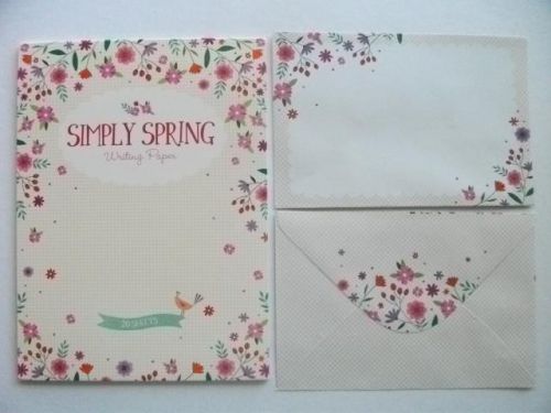 Writing Set Note Pad Paper New Stationery Set Floral Simply Spring And Envelopes