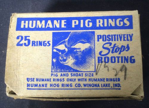 VINTAGE HUMANE PIG RINGS COPPER PIG &amp; SHOAT SIZE POSITIVELY STOPS ROOTING 25 PCS