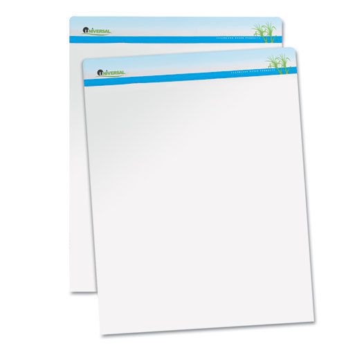 Sugarcane Based Easel Pads, Unruled, 27 x 34, White, 50 Sheets, 2 Pads/Pack