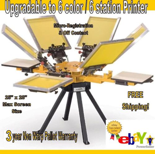 Vastex V-1000 Screen Printing Press 4 Station/6 Color