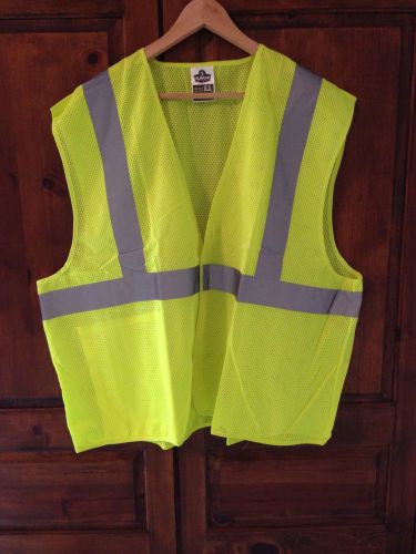 NEW Ergodyne GloWear 8210HL Class 2 Safety Vest, Polyester Mesh 2XL/3XL Lime