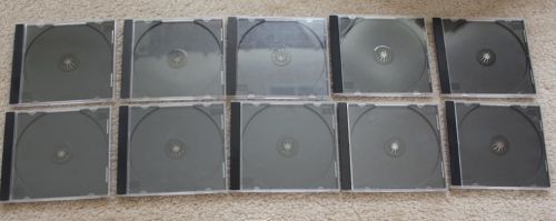 lot of 10 Blank Cases Holder Jewel Case Cover FOR CD &amp; DVD + 2 blank writable CD