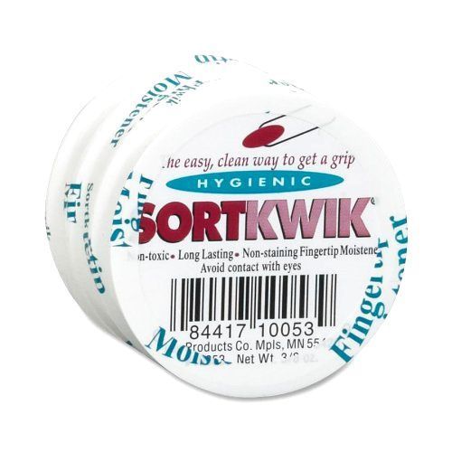 Lee Sortkwik Fingertip Moistener 3/8 oz 3 Pack Patented Antibacterial Ingredient