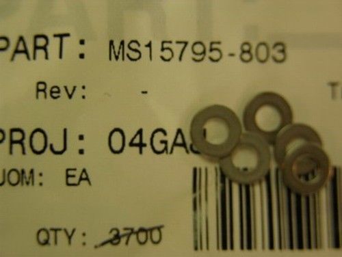 1000 MS15795-803 Stainless Flat Washers Size #4 .120ID