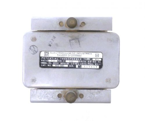 SQUARE D/ELECTROMAGNETIC IND. POTENTIAL TRANSFORMER 460-480, 4:1, 50-60 Hz, 600V