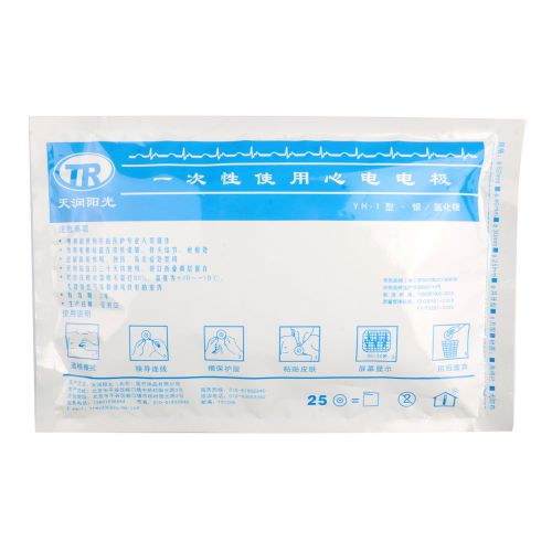 25pcs adult disposable ecg/ekg electrode pads foam round ag/agci sensor 50mm hot for sale
