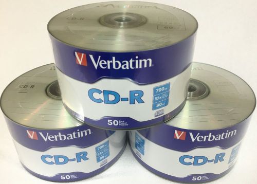 Verbatim CD-R CDR 52x Logo Recordable Disc 80Min 700MB Plastic Wrap 150pcs 97969