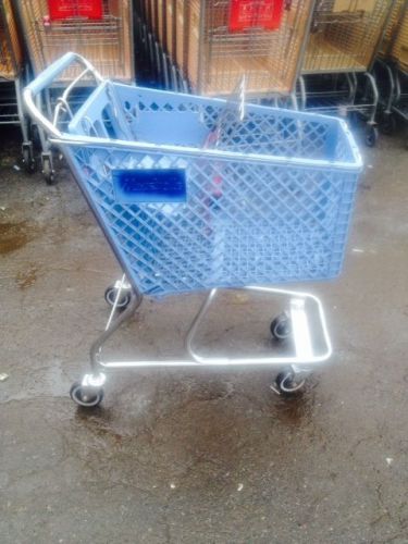 Shopping carts lot 10 small plastic baskets light blue used dollar store fixture for sale