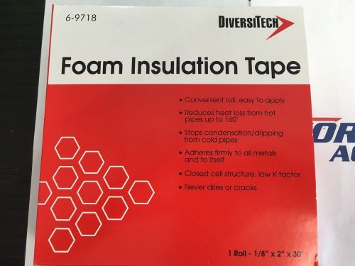 Diversitech 6-9718 foam insulation tape 1/8&#034;x2&#034;x30 roll. black foam for sale