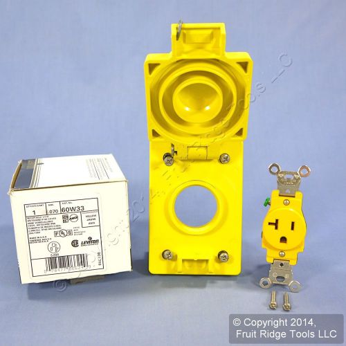 Leviton yellow wetguard 20a receptacle outlet flip cover nema 5-20r 125v 60w33 for sale