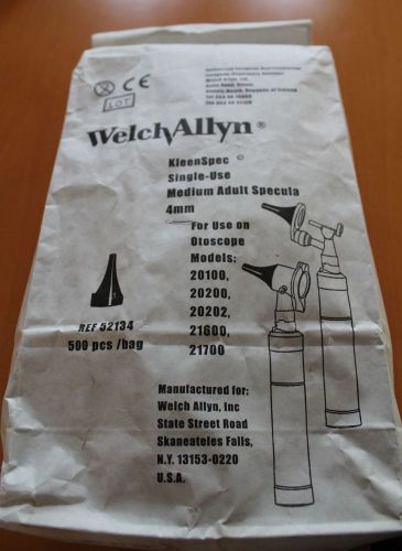 Welch Allyn Kleenspec Single Use Medium Adult Specula 4 mm, REF52134, 500pcs