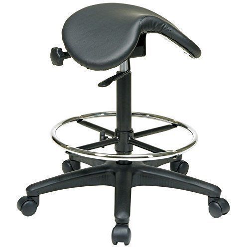 Worksmart seating backless office stool with saddle seat angle adjustment for sale