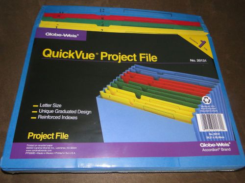 Globe Weis QuickVue Project File, No.1-12, 12 Pockets, Letter, Blue-NIP
