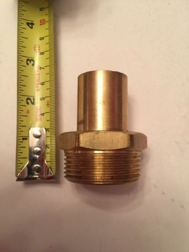 Brass Solid Pipe to Hose Connector 1-1/4 threaed by 3/4 smooth