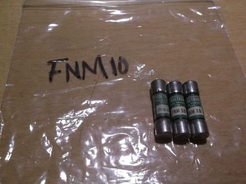 New fusetron fnm10 10a 10 amp dual element fuses, lot of 3 *free shipping* for sale