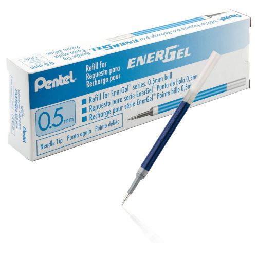 Pentel Refill Ink for EnerGel Liquid Gel Pen 0.5mm Needle Tip Blue Ink Box of...