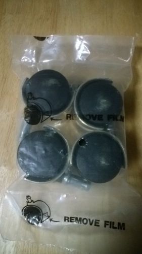 4 Chair Caster Wheels - Black with Gold Tone Covers 7/16&#034; dia. x 7/8&#034; - New