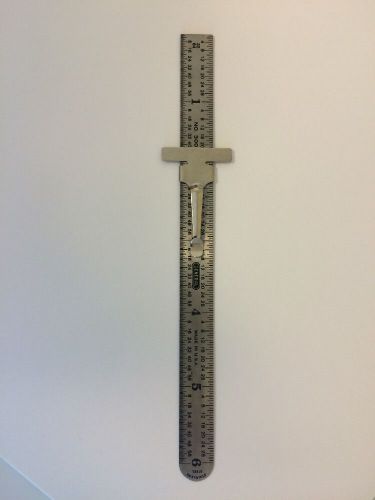 GENERAL No. 300 Decimal Equivalents Stainless Steel 6 Inch Metal Ruler w/ Clip!
