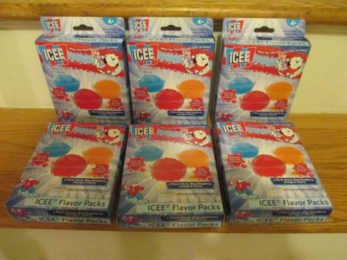 lot of (6) boxes of ICEE brand Flavor Packets for Shaved Ice! NIB! Orange, Blue