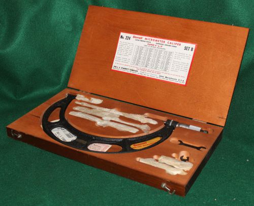 USA Made STARRETT No.224 Interchangeable anvil micrometer set 6-9&#034; Free USA shp