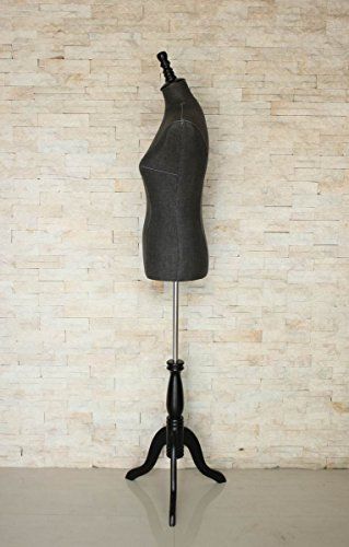 Female Mannequin Dress Form 34&#034;26&#034;35&#034; Grey on Black Tripod Stand B9 MM5 BLACK By